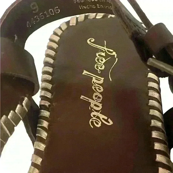 Free People Sedona Women’s Dark  Brown And Gold Woven Platform Sandals Size 9 - Picture 12 of 16